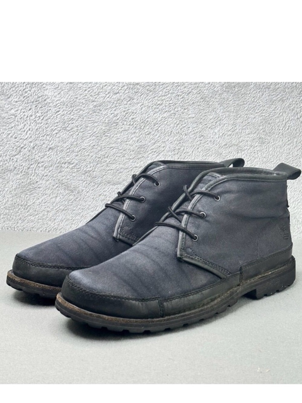 Timberland Chukka Boots Mens 10M Black Earthkeepers Canvas + Leather Outdoors